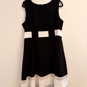 Calvin Klein Black and White A-Line Cocktail Dress